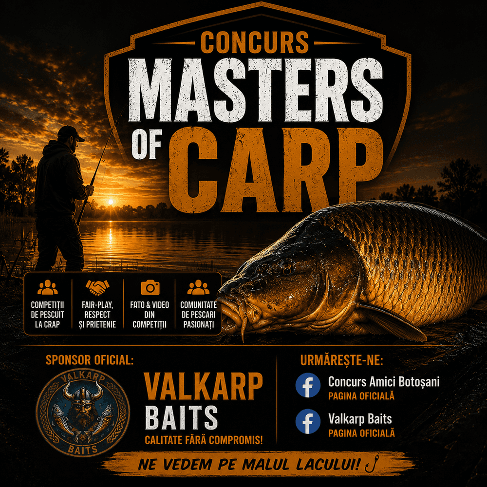 Afișul concursului
MASTERS OF CARP 2026 (Privat)