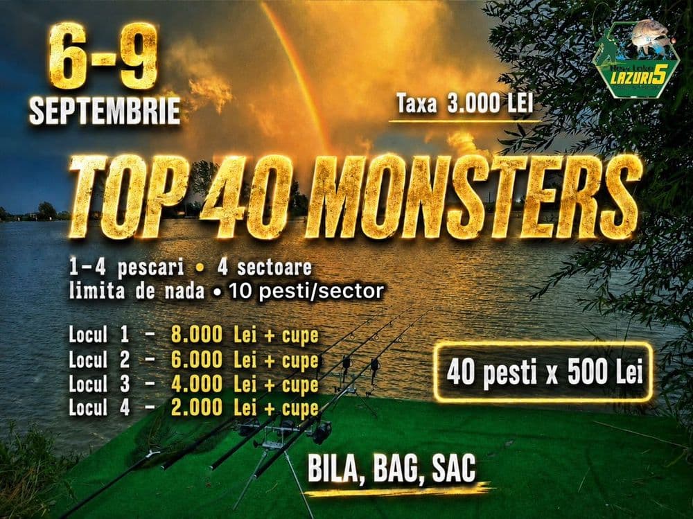 Afișul concursului TOP 40 MONSTERS 6-9 septembrie